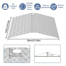 Threshold Ramp Wheelchair Ramp Threshold Ramp, Aluminum Ramp Wheelchair, Threshold Bridge Non-Slip, Curb Ramp Portable With Handles, Load Capacity 270 Kg - 80 X 70 X 10 cm - View 2