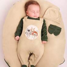 Maternity Outfit For Boy, 5-Piece Forest Overalls, Baby Clothes - Green - View 1