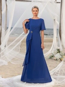 Mother Of The Bride Dresses Elegant Dress - Blue - View 4
