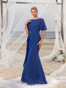 Mother Of The Bride Dresses Elegant Dress - Blue - View 8