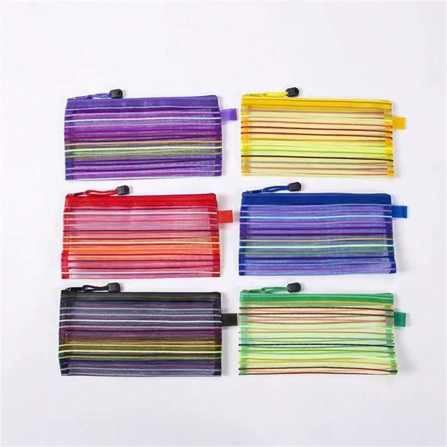 Pack Of Ten Rainbow Folder Transparent Bag File Bag Student Stationery