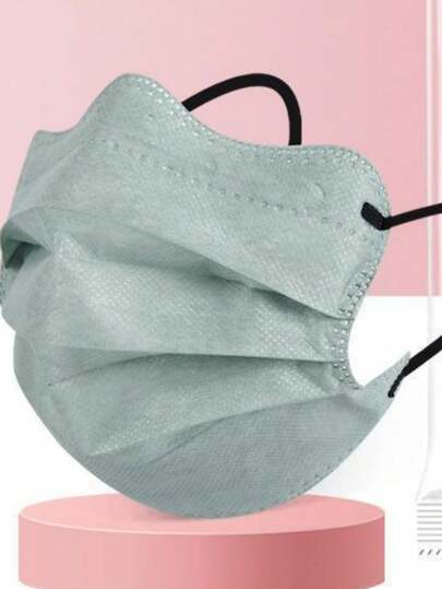 10pcs V-Shaped Face Mask, Muted Tone Butterfly Design, Eye-Caring Disposable Mask