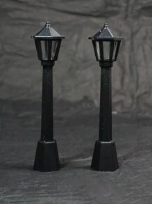 2/4 pièces Ensemble Mini lampe de rue simulée, Design DIY Artisanat Modèle de lampe miniature Décoration de Noël Meilleurs cadeaux - Noir - Voir 8