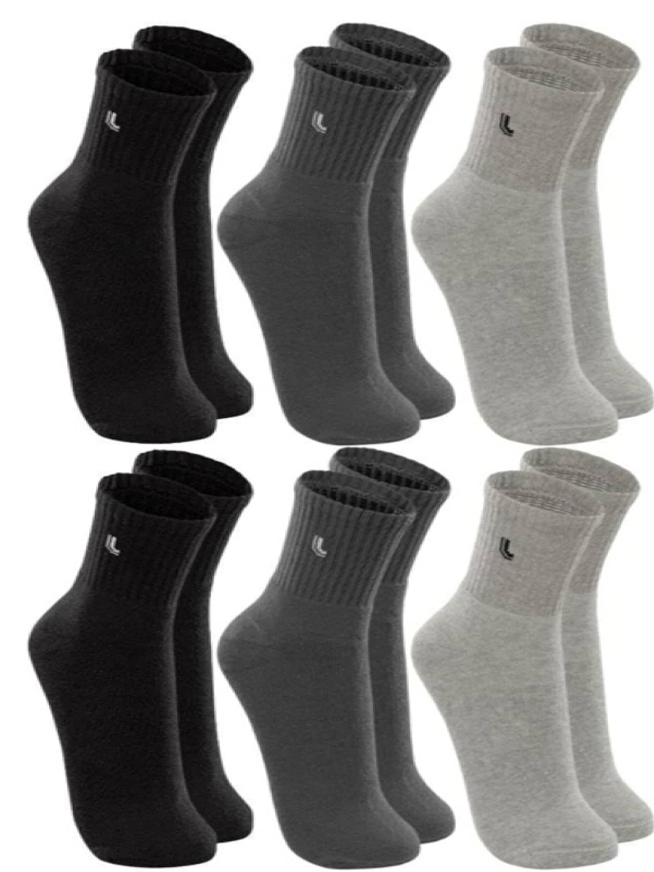  Meias Lupo - Kit C/ 6 Pares Meias Masculinas Lupo Cano Medio
