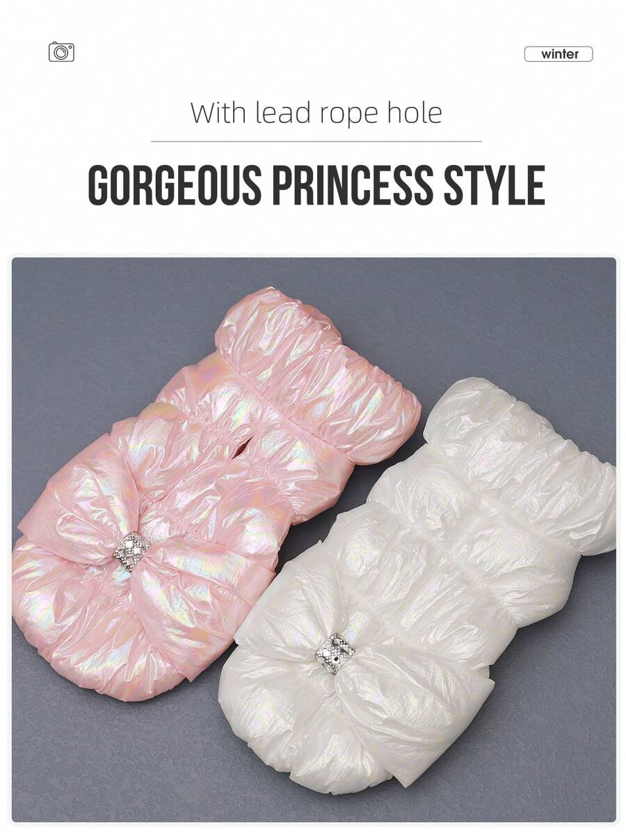 New Dog Coat Vest, Winter Pet Princess Dress Cotton Outfit, Dog Jacket