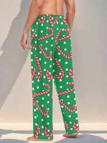 男士休闲圣诞印花长裤、休闲睡裤、秋冬款、秋季