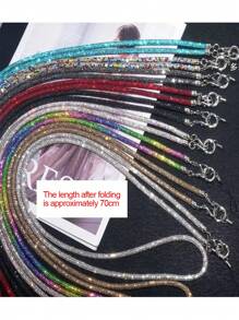Luxury Crystal Lanyard Long Strap, Bling Bling Crossbody Phone Charm Chain, Fashionable Handbag Shoulder Strap, High-End