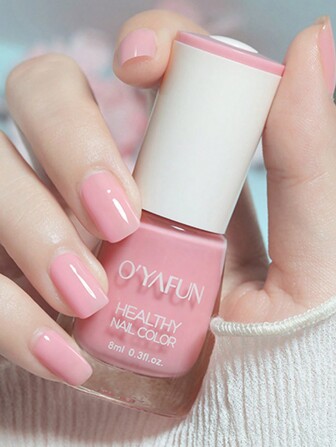 1 flaska/8 ml matt persikafärgat peel-off nagellack, vattenfast, ingen bakning krävs, snabbare än gelnagellack, glitter UV-nagellack, lämplig för hemmamanikyr, salong gör-det-själv, rosa naglar