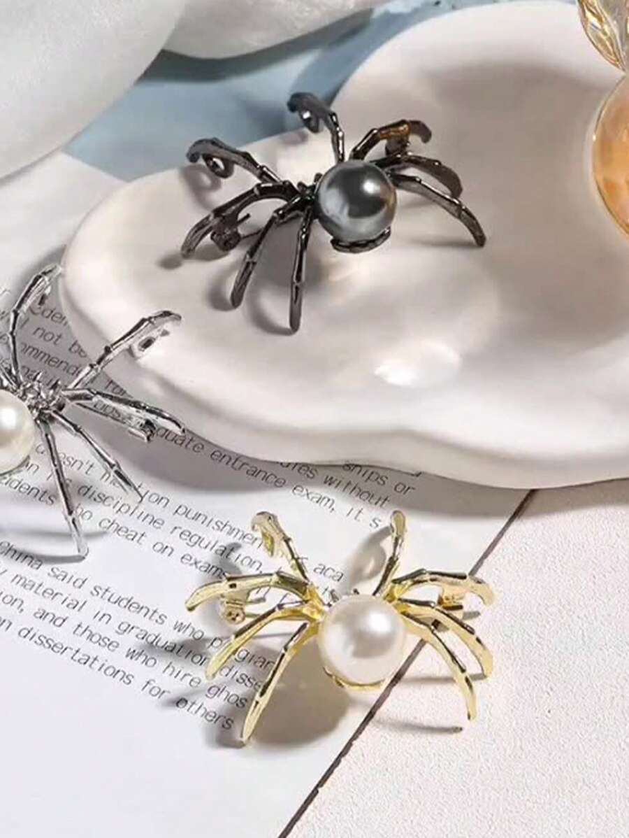 1 cái Trâm cài áo pha lê hình nhện đen, Phụ kiện trang sức Halloween bằng kim loại cổ điển dành cho nữ00 Phụ kiện trang phục Túi đựng đồ trang trí Phụ kiện văn phòng - Nhiều màu - Xem 1