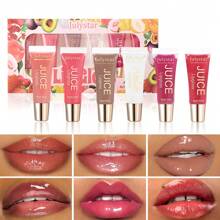 Julystar 12 Pieces Of Lip Oil Set 6 Pieces Of Vitamin E Moisturizing Fruit Flavor Clear Lip Oil Set &6 Pieces Of Fruit Flavor Hydrating Lip Gloss Brush Lip Gloss Mirror Moisturizing Lip Gloss Set - Multicolor - View 3