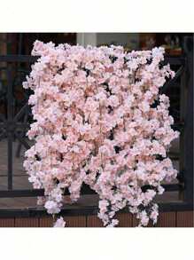 Vòng hoa nhân tạo 1pc/5.9ft, Vòng hoa dây leo hoa anh đào giả có lá xanh cho phòng, Trang trí vòm tường kỷ niệm ngày cưới, sinh nhật, Giáng sinh, Hoa hồng mùa xuân - Nhiều màu - Xem 1