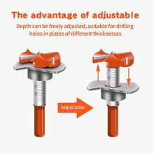 15mm-35mm Woodworking Hole Opener Drill Bit Set, Adjustable Limit For Cabinet Door Hinge, Specially For Positioning Punching,Tool Accessories