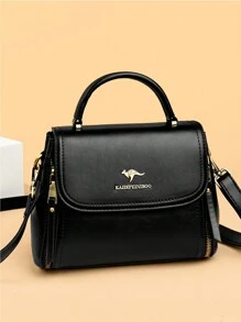 KAIDIFEINIROO 翻盖双层女士钱包和手提包斜挎包奢华休闲手提包高品质皮革时尚信使单肩包