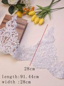 Dòng ren xương rộng cổ điển - Thêu lưới ren, Kim sa pha lê, Dây thừng mềm, Chỉ kim loại, Dùng để may quần áo, váy, rèm cửa, khăn trải bàn và phụ kiện DIY - nhiều màu - Xem 14
