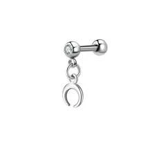 1 件 16G 316 不锈钢耳钉方晶锆石耳洞耳钉耳屏软骨杠铃耳环耳轮海螺身体穿孔首饰适合女性女孩 - 銀色 - 查看 30