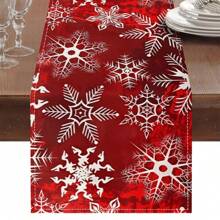 1 Buah Taplak Meja Natal, Taplak Meja Natal Motif Salju Merah, Cocok untuk Makan Malam Bergaya Rumah Pertanian, Dekorasi Pesta Liburan - beraneka warna - View 19
