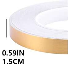 60米卷装装饰地板收边胶带，金/银框装饰接缝贴纸，防水墙贴家居装饰，瓷砖填缝胶带，自粘胶带，地板和墙面接缝密封胶带，附带说明书