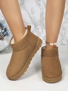 New Thick Snow Boots For Women, Warm Thermal Lined Classic Casual Fashion Snow Shoes With Fur, Autumn/Winter