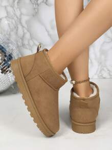 New Thick Snow Boots For Women, Warm Thermal Lined Classic Casual Fashion Snow Shoes With Fur, Autumn/Winter