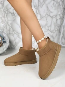 New Thick Snow Boots For Women, Warm Thermal Lined Classic Casual Fashion Snow Shoes With Fur, Autumn/Winter