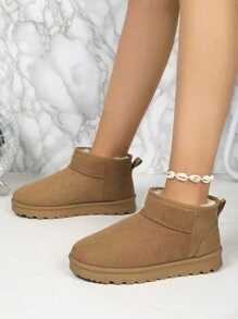 New Thick Snow Boots For Women, Warm Thermal Lined Classic Casual Fashion Snow Shoes With Fur, Autumn/Winter