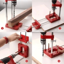 Aluminum Alloy Drill Guide Locator - Portable Woodworking Tool With Stencil Guide For Benchtop Drills, Metal Construction - Multicolor - View 6