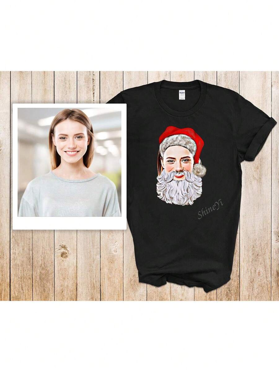 Customized Christmas Portrait, Funny Christmas Gift, Personalized Women