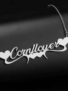 1 件金银定制爱情浪漫个性化英文字体名字项链可调节颈链珠宝情人节礼物（仅限英文）