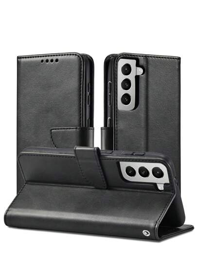 Men 1pc Cow Grain Pattern Pu Leather Flip Phone Case With Stand & Card Slot & Wallet Function, Compatible With Iphone 6~15pro Max, Samsung S23 Ultra/A14 Models