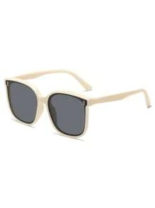 1pc New 3-10 Years Old Kids Polarized Vertical Rivet Fashion Eyeglasses, Boys Girls Children Square Frame Regular Glasses, Kids Back To School Fashion Glasses, Valentine's Day Fashion Glasses, Suitable For Daily Casual, Party Wear And Decor, Gift For Children