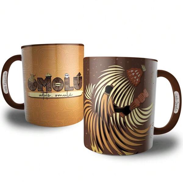 Caneca Omolú, Orixá da Umbanda e Candomblé - Caneca Ototô Omulú, Coleção Orixás, Religiões de Origem Africana,