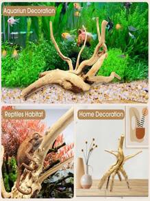 4PCS Natural Driftwood Sunken Wood Rhododendron Wood, Suitable For: Crawling, Aquatic Pet Terrarium, Aquarium, Aquarium Decoration - Random Shape