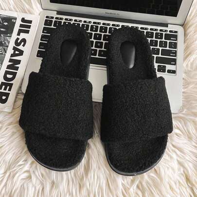 女士 2024 年新款秋冬厚拖鞋，防滑、防臭、百搭、舒适露趾凉鞋，适合室内外穿着