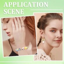 20 件 15 毫米印花硅胶珠 5 种图案混合套装、印花花卉设计、DIY 珠宝、项链、手链、钥匙扣、串珠笔散装工艺珠 - 多功能手工配件 - 15mm印刷矽膠珠子 - 查看 5