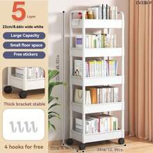 1 kệ lưu trữ đa năng 2/3/4/5 tầng màu trắng, kệ để đồ trên sàn cho nhà bếp, phòng tắm, đồ ăn nhẹ, xe đẩy có bánh xe, thích hợp cho phòng khách, nhà bếp, phòng ngủ, văn phòng - Nhiều màu - Xem 15