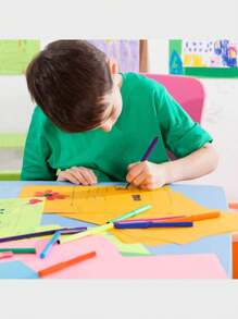 Color A4 Paper 100 Sheets A4DIY Craft Origami Suitable For Color Printer DIY Art Craft Paper Cutting [10 Colors] - Multicolor - View 4