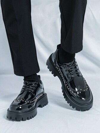 Luxury Men Leather Penny Loafers, Casual Straw Woven-Style Slip-On Flat Shoes With Convenient Elastic Band, Formal Shoes For Daily Wear, Wedding, Banquet, Office, Business Occasions In Spring And Autumn