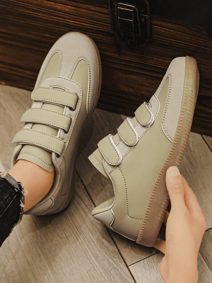 Plus Size Casual Comfortable Splicing Outdoor Sport Shoes For Men, Fashionable Versatile Lace-Up Flat Couple Sneakers