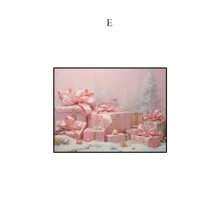 YIKES 1 pièce Père Noël Veille de Noël Privée Bonhomme de neige Cadeau de Noël Flocon de neige Rose Mode Murale Affiche Nordique Décoration de chambre Chambre de fille Suspension Tête de lit Peinture sans cadre