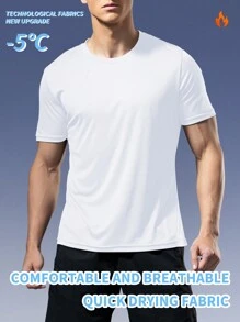 4pcs Black, White, Gray And Blue Men's Sports Tops, Suitable For Daily Training, Running, Outdoor Activities T-Shirts