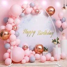 Metal Arch Backdrop Stand 7.4FT Wedding Arch Stand Gold Balloon Arched Frame For Ceremony Anniversary Birthday Party Bridal Photo Booth Graduation Decoration - White - View 10