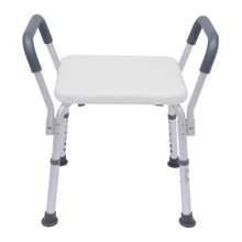 Height-Adjustable Shower Chair With Armrest Bath Chair For The Elderly Back To School - Multicolor - View 3