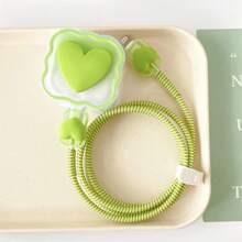 Set da 5 pezzi di custodie protettive per cavi di ricarica a forma di onda e cuore da 20W per il Regno Unito, per proteggere caricatore, cavo e linea dati, compatibili con cavi per 13 Pro Max/12/13/14/15/16