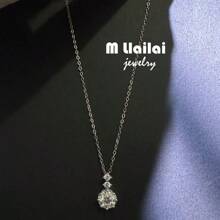 Dây chuyền mặt đá Moissanite 6 chấu bạc S925, thích hợp cho hàng ngày, tiệc tùng, đám cưới, đính hôn, ngày lễ tình nhân, ngày của mẹ, giáng sinh, halloween, quà tặng năm mới, kèm theo chứng chỉ GRA - Bạc - Xem 5