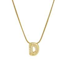 26pcs English Letter Pendant Necklace, Stainless Steel Curb Chain, Fashion Accessory
