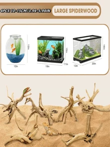 4PCS Natural Driftwood Sunken Wood Rhododendron Wood, Suitable For: Crawling, Aquatic Pet Terrarium, Aquarium, Aquarium Decoration - Random Shape