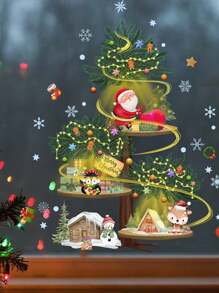 1 miếng dán tường cửa sổ Giáng sinh trang trí nhà cửa, thiết kế tiện lợi và tinh tế - Nhiều màu - Xem 1