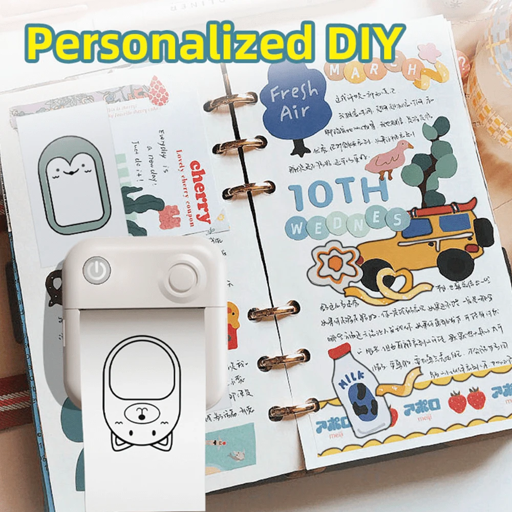 Portable Wireless Mini Printer, Label Sticker Printer, Photo Printer