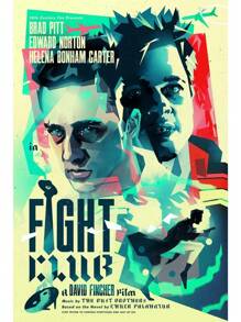  1 件复古电影海报电影搏击俱乐部帆布印刷规则海报复古家庭房间咖啡厅酒吧艺术墙壁装饰美学画无框架 ﻿ - 彩色 - 查看 9