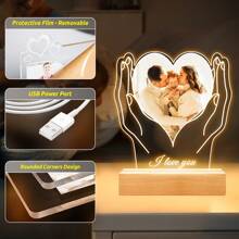 1pc, 6.9/7.87in(H) Personalized Night Light With Photos, Acrylic Plaque, Gifts For Women, Gifts, Anniversary Gifts, Birthday Gifts, Mother's Day Gifts Graduation
